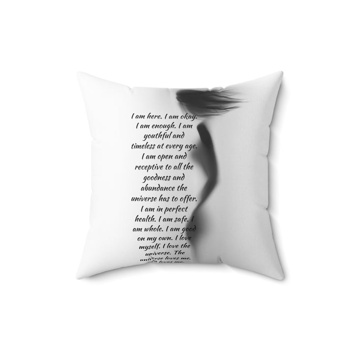 "I Am Here" Spun Polyester Square Pillow