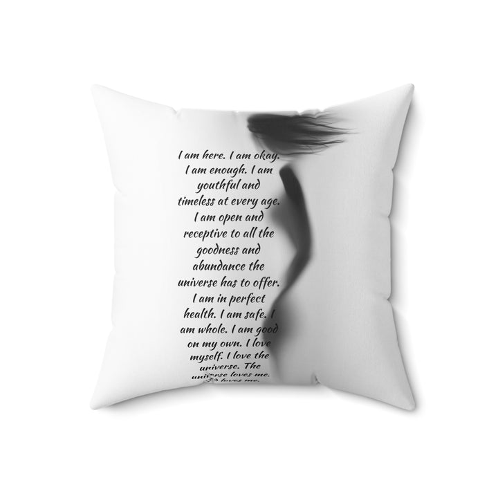 "I Am Here" Spun Polyester Square Pillow