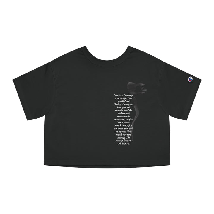 "I Am Here" Champion Women's Heritage Cropped T-Shirt