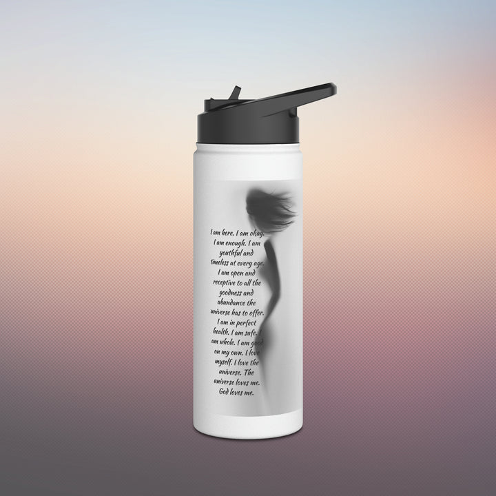 "I Am Here" Stainless Steel Water Bottle, Standard Lid