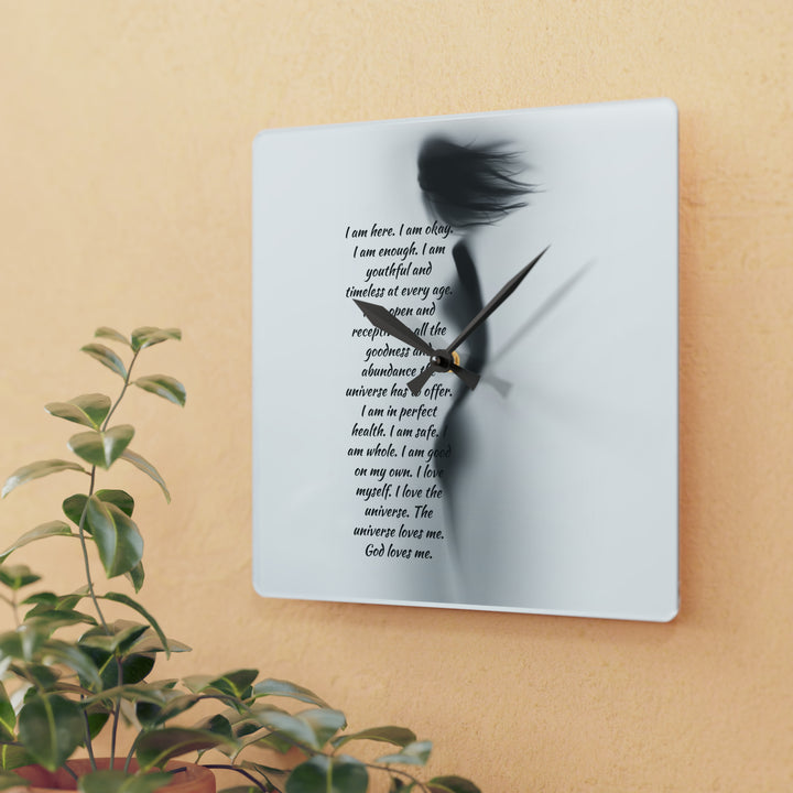 "I Am Here" Acrylic Wall Clock